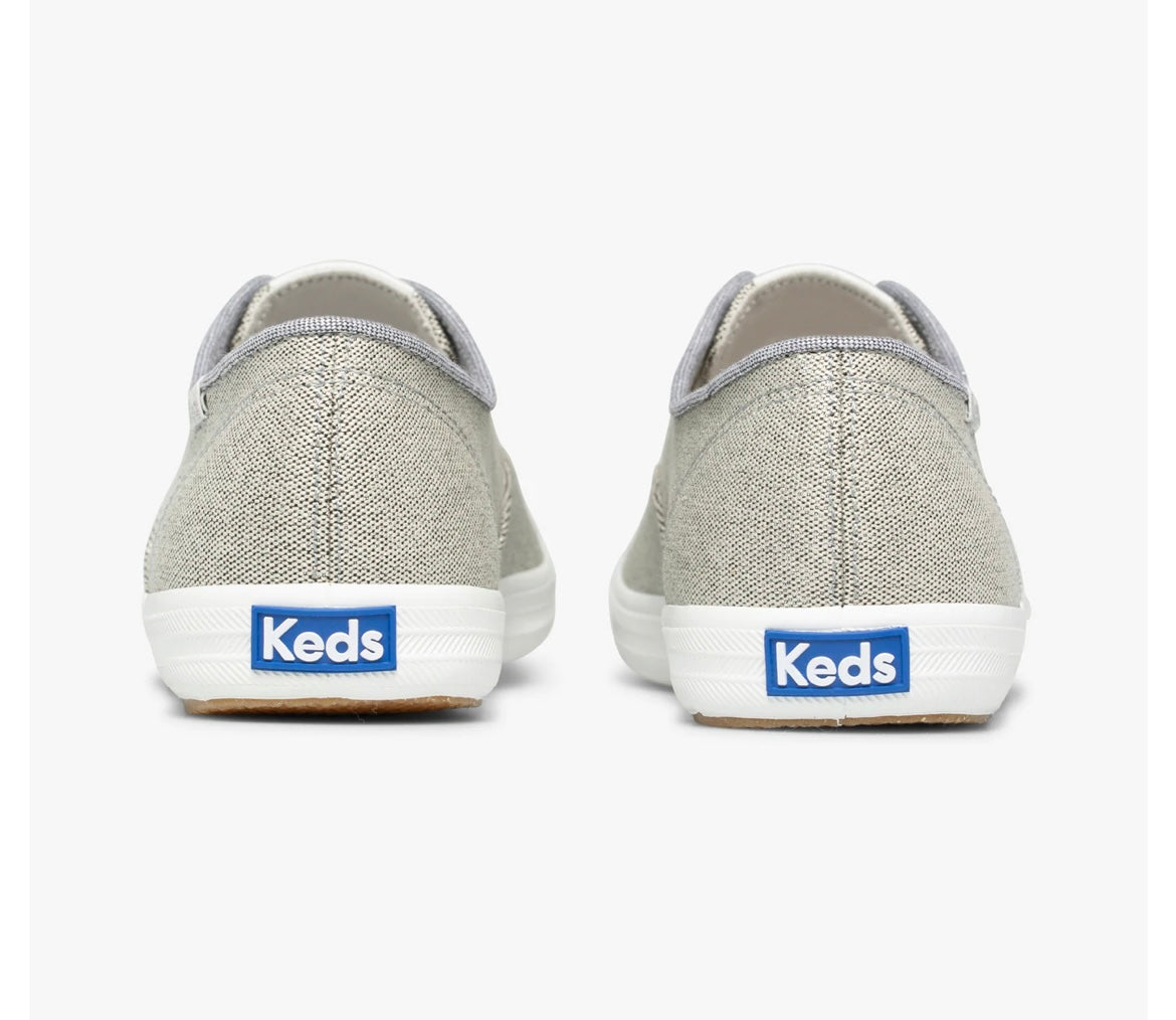 Keds Champion Silver Wave Canvas Leather Sneakers