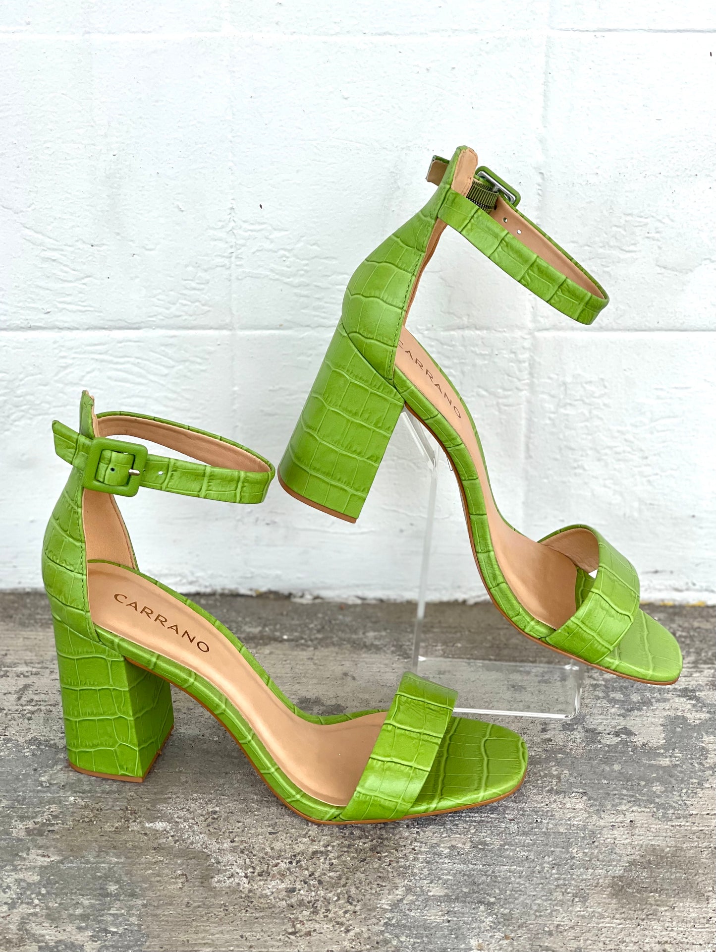 Carrano Green Croc Heels