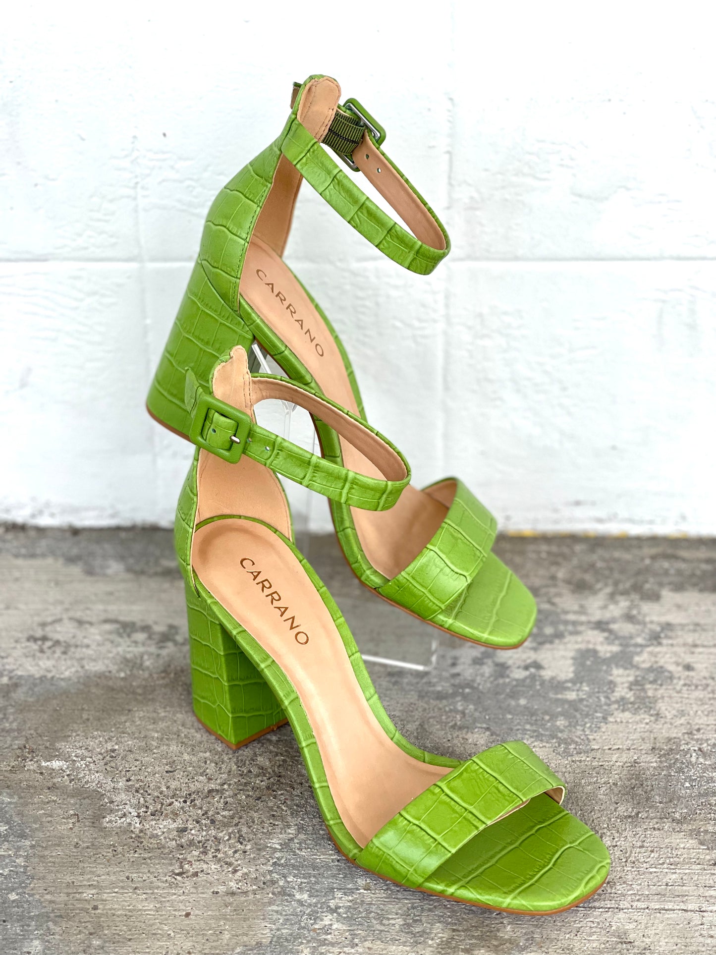 Carrano Green Croc Heels
