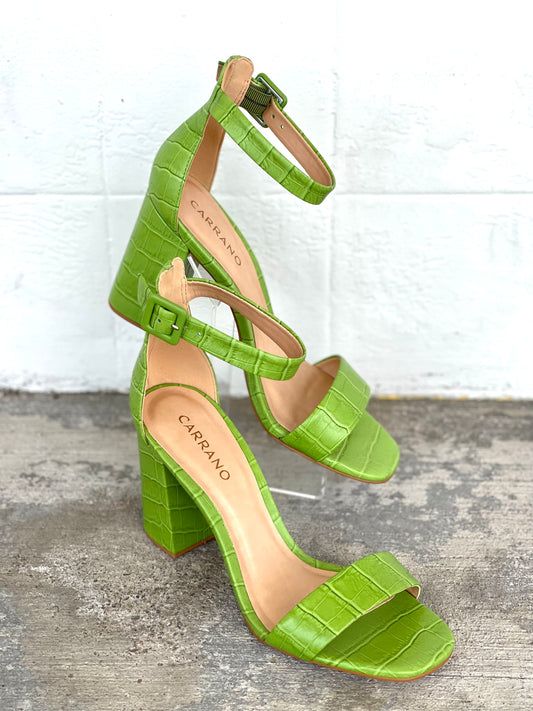 Carrano Green Croc Heels