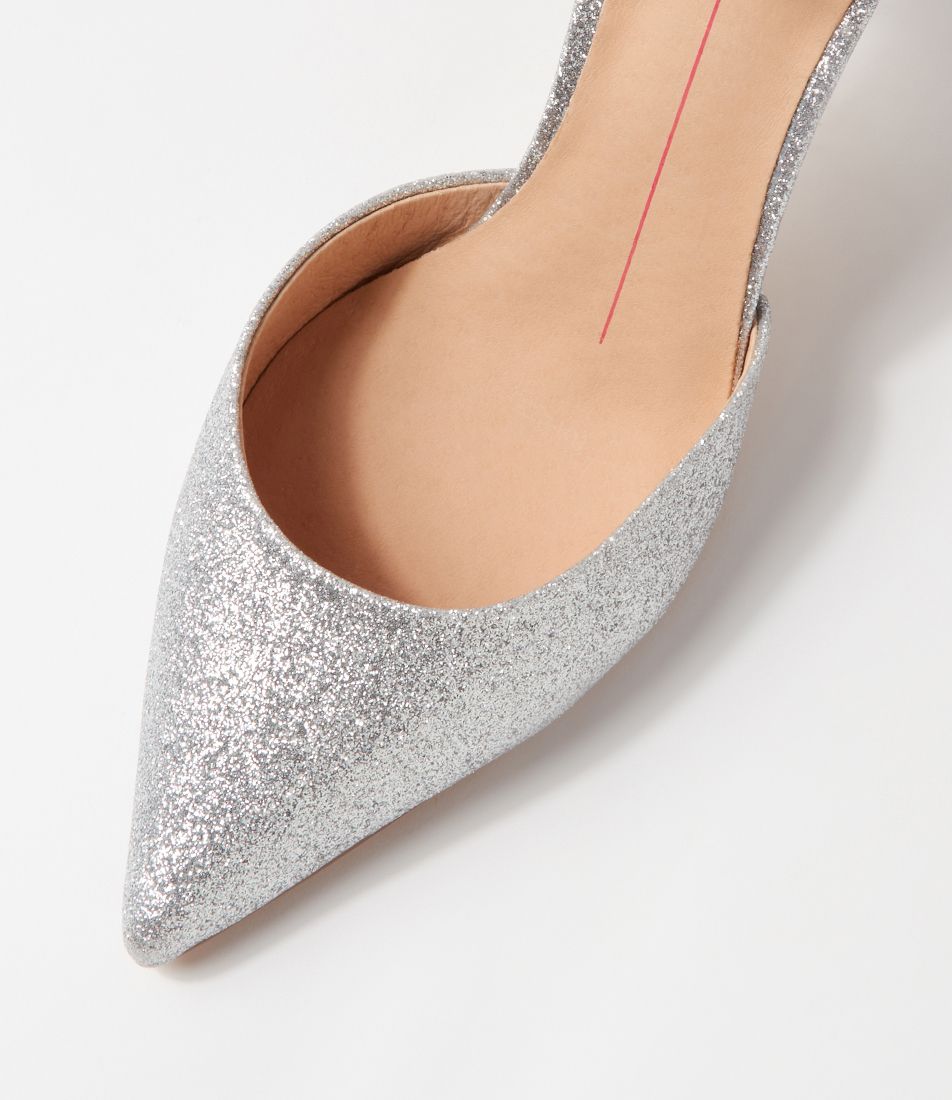 Mollini Diamond Silver Glitter Heels