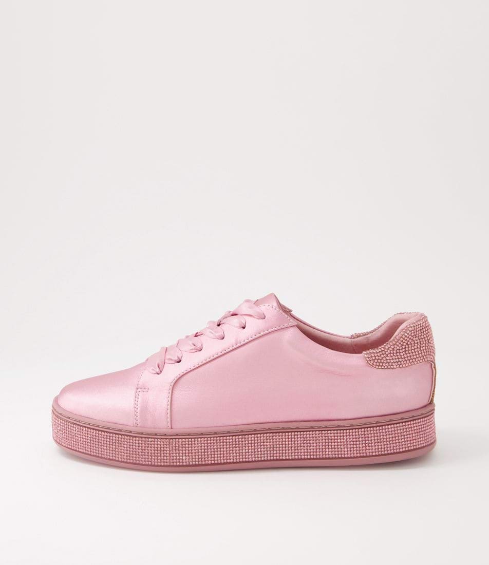 Top End Pluma Pink Satin Metallic Jewel Sneakers