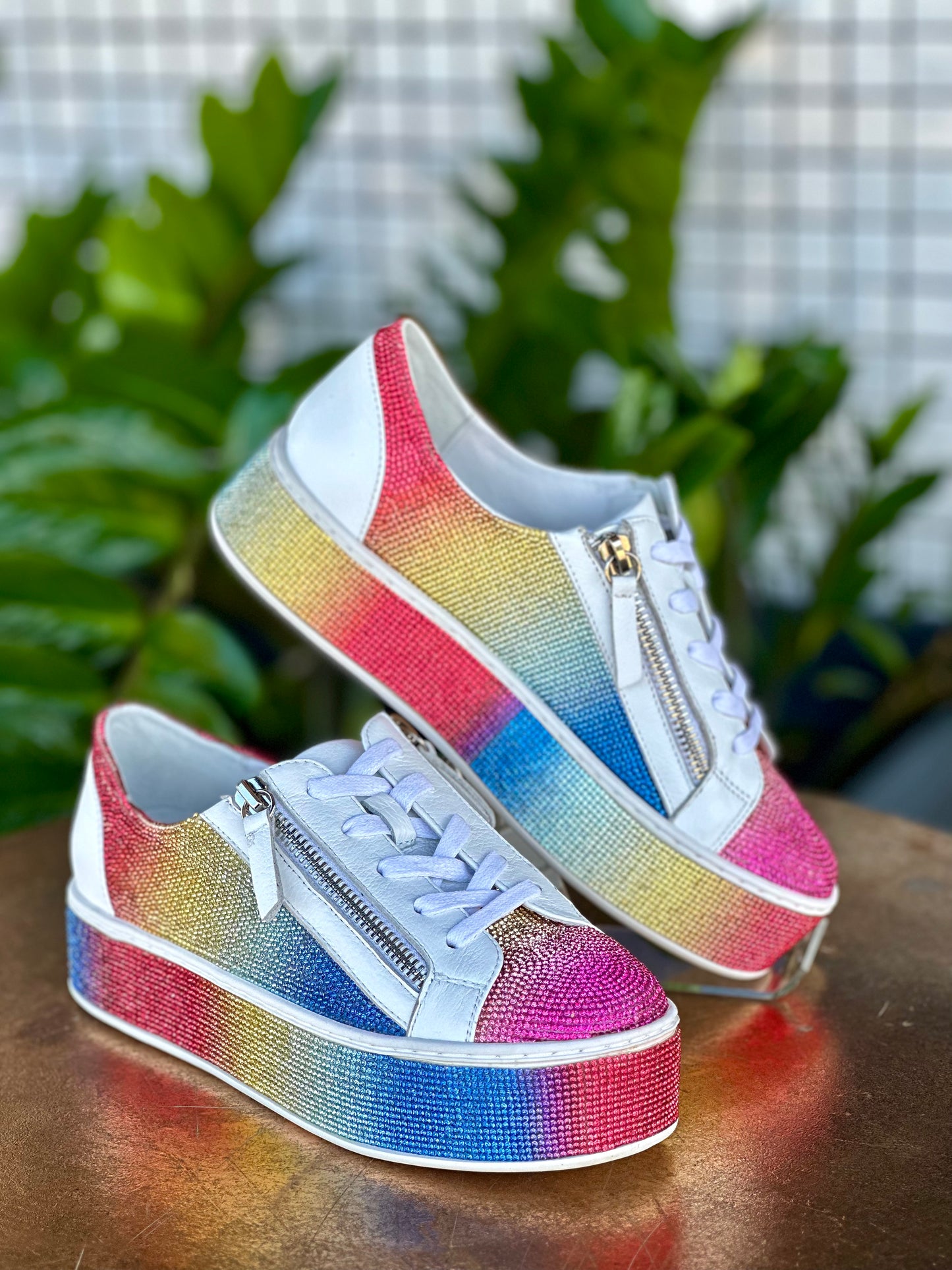 Top End Naura Rainbow Jewelled Sneakers