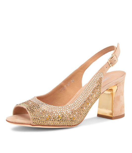 Django & Juliette Kerry Rose Gold Multi Heels