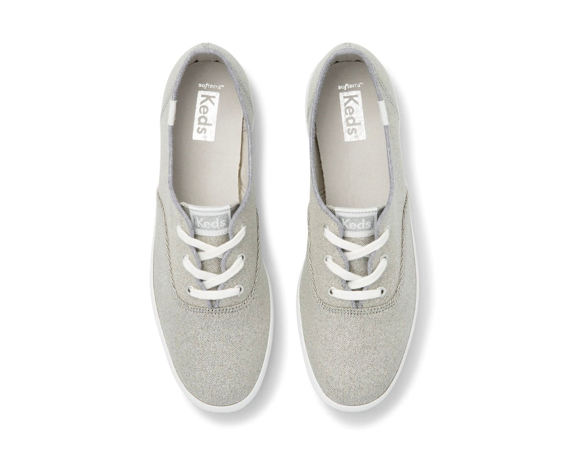 Keds Champion Silver Wave Canvas Leather Sneakers