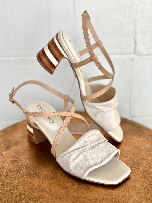 Brazilio Off White and Nude Multi Heel