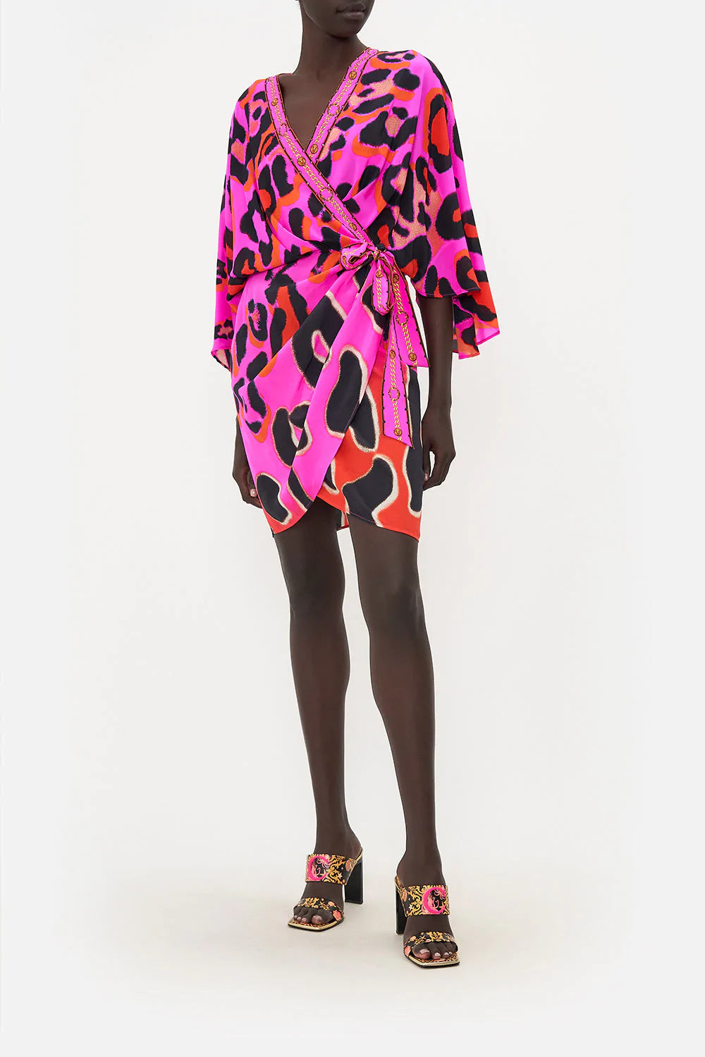 Camilla Always Change Your Spots Draped Front Wrap Dress